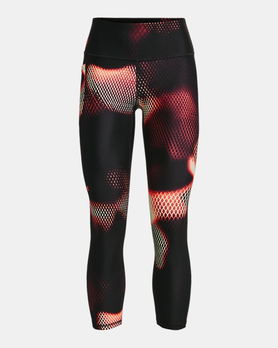 Women's HeatGear® Armour No-Slip Waistband Printed Ankle Leggings, Black, pdpMainDesktop image number 5